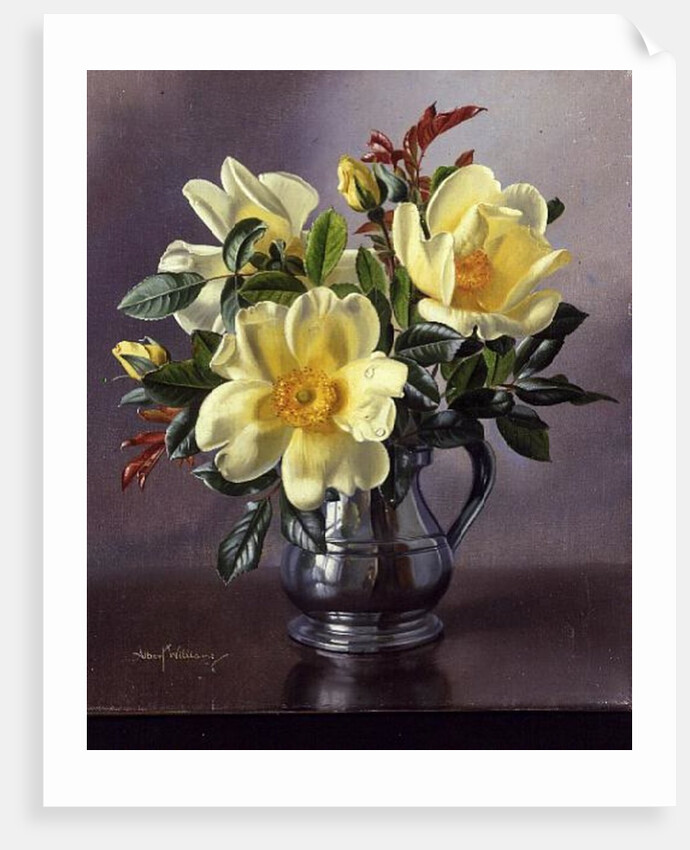 AB96 Yellow Roses in a Tankard by Albert Williams