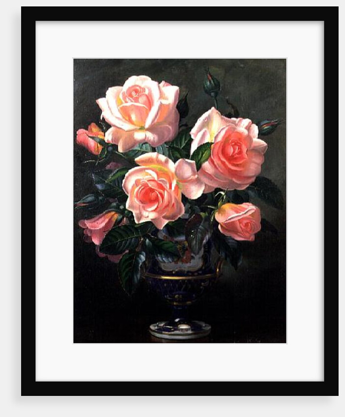 AB.262.Still Life with Pink Roses in Vases by Albert Williams
