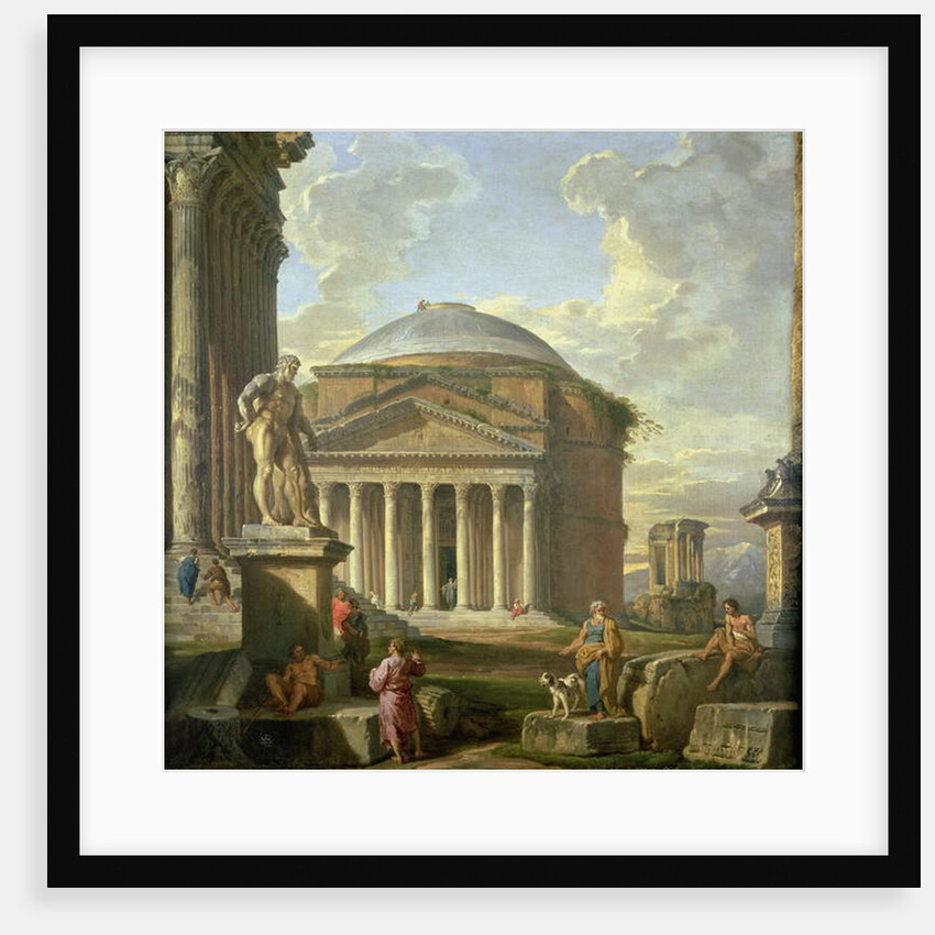View of the Pantheon, the Farnese Hercules and other Roman Ruins by Giovanni Paolo Pannini or Panini