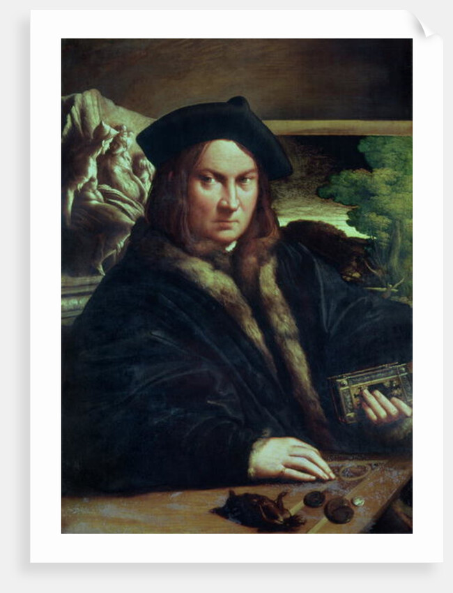 Portrait of a gentleman wearing a beret by Parmigianino