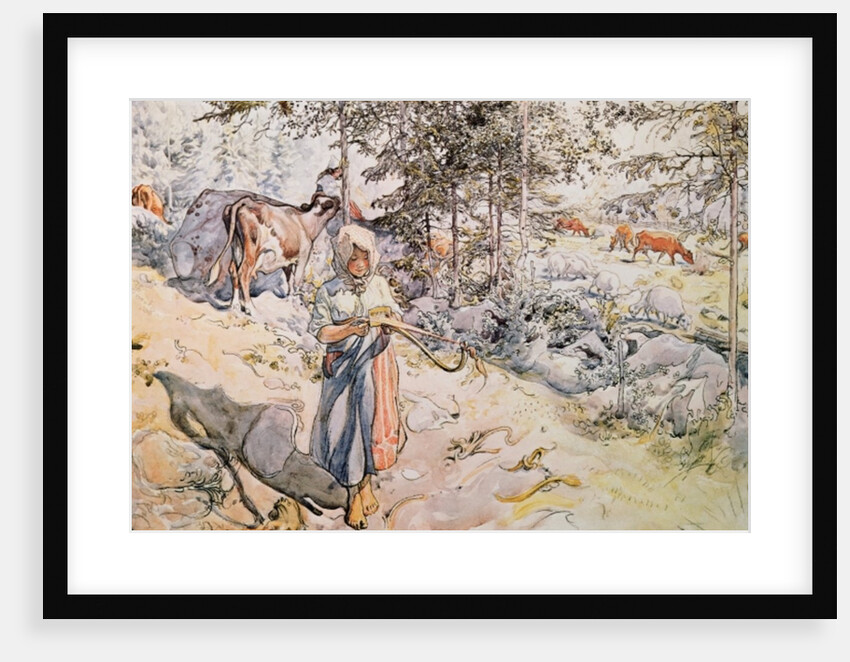 Young Girl Weaving, 1905 by Carl Larsson