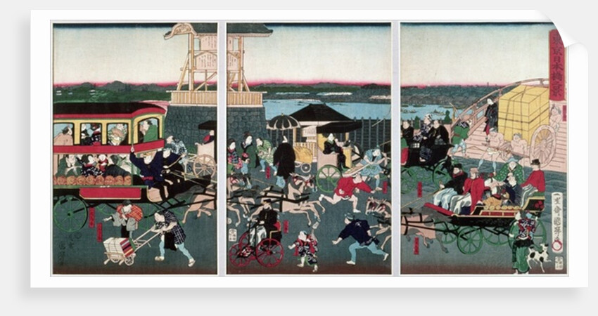 View of Nihonbashi in Tokyo, c.1870 by Kuniteru II Utagawa