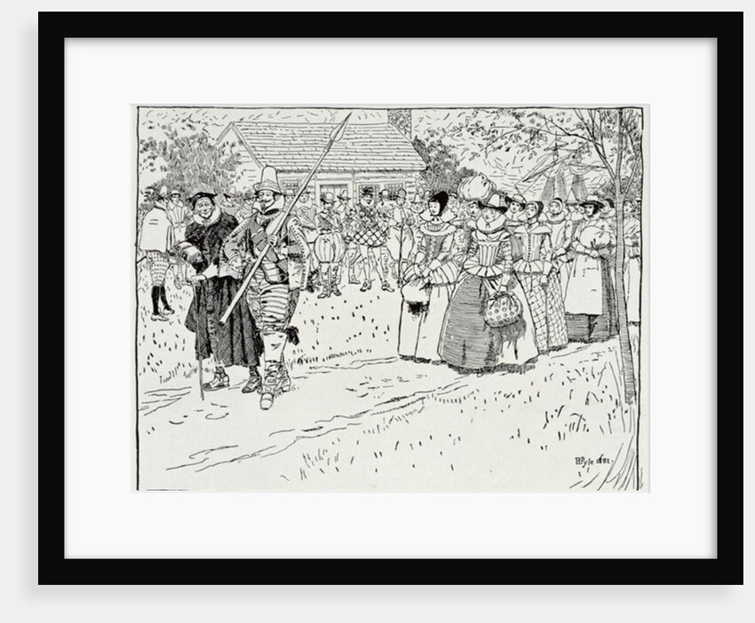 The Arrival of the Young Women at Jamestown, 1621 by Howard Pyle