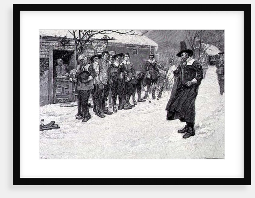 The Puritan Governor Interrupting the Christmas Sports by Howard Pyle