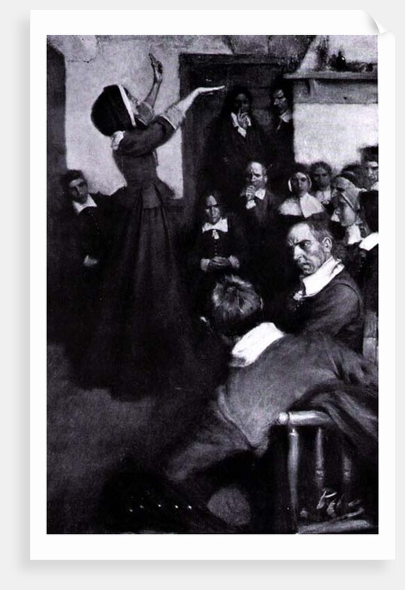 Anne Hutchinson Preaching in her House in Boston, 1637 by Howard (after) Pyle