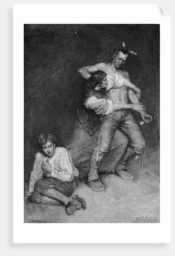 The Woman Turned Fiercely upon the Chieftain by Howard Pyle