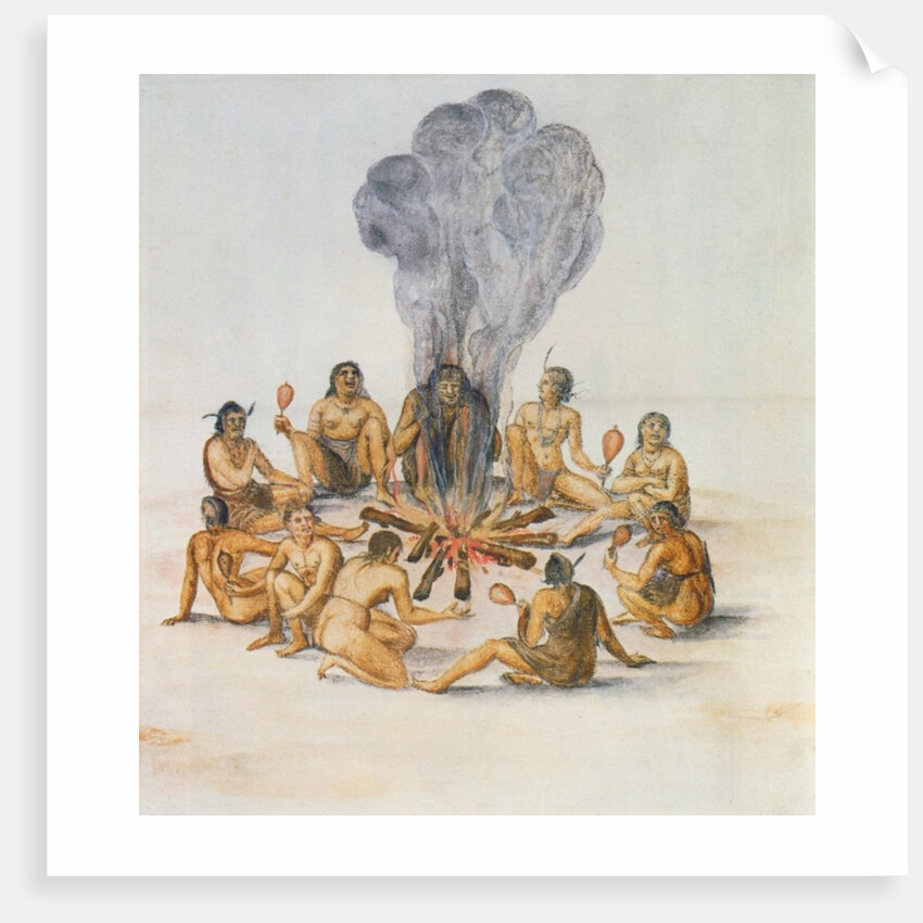 Indians round a Fire by John White