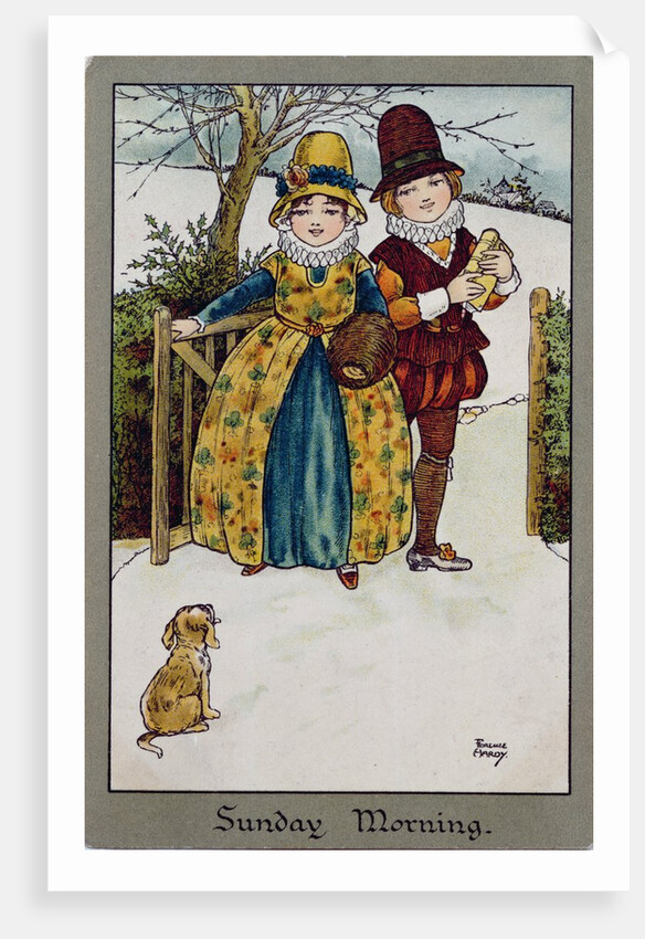 Sunday Morning, Victorian card by Florence Hardy