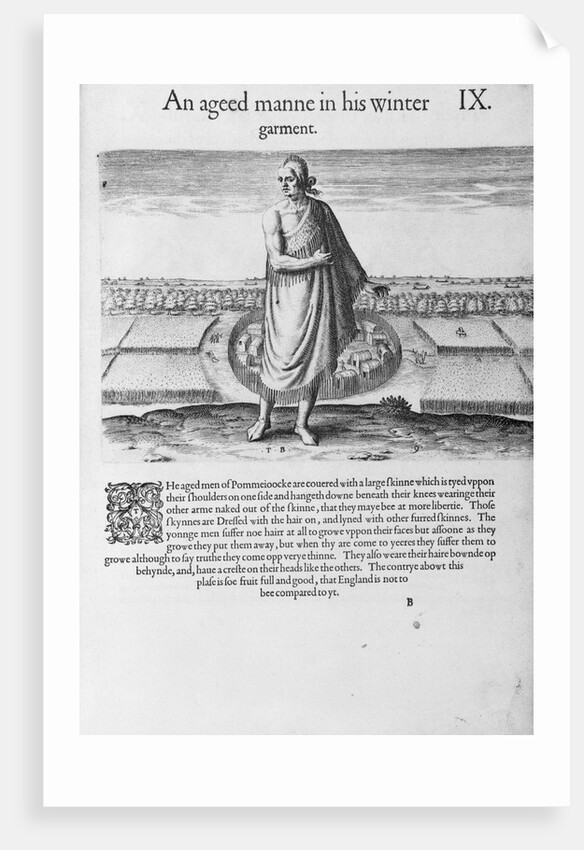 Old Indian Man in his Winter Garment by John White