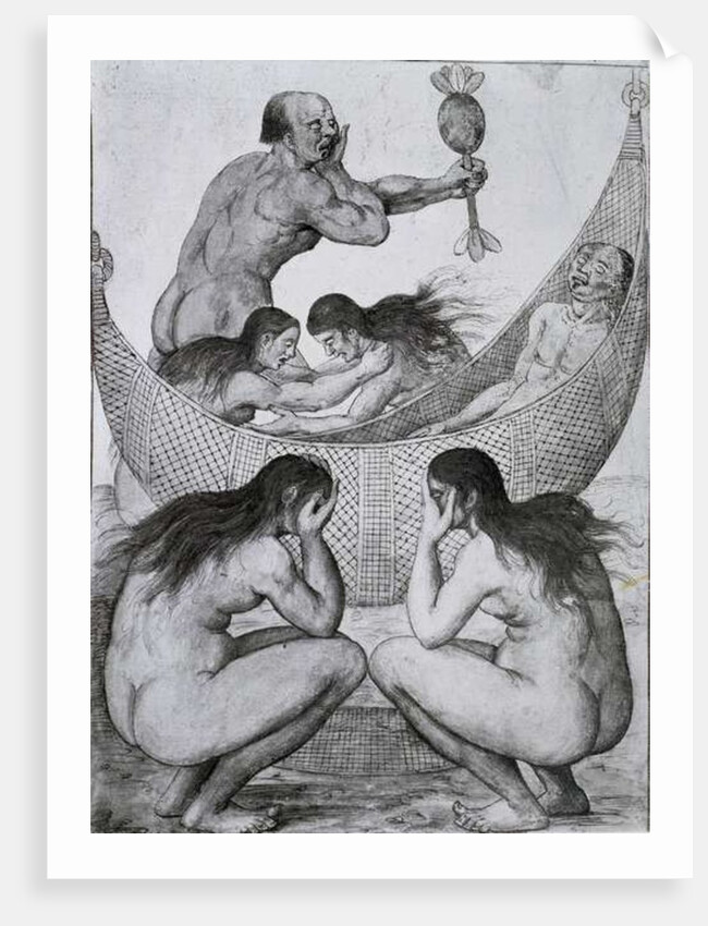 Indians of Brazil Mourning over a Dead Man by John White