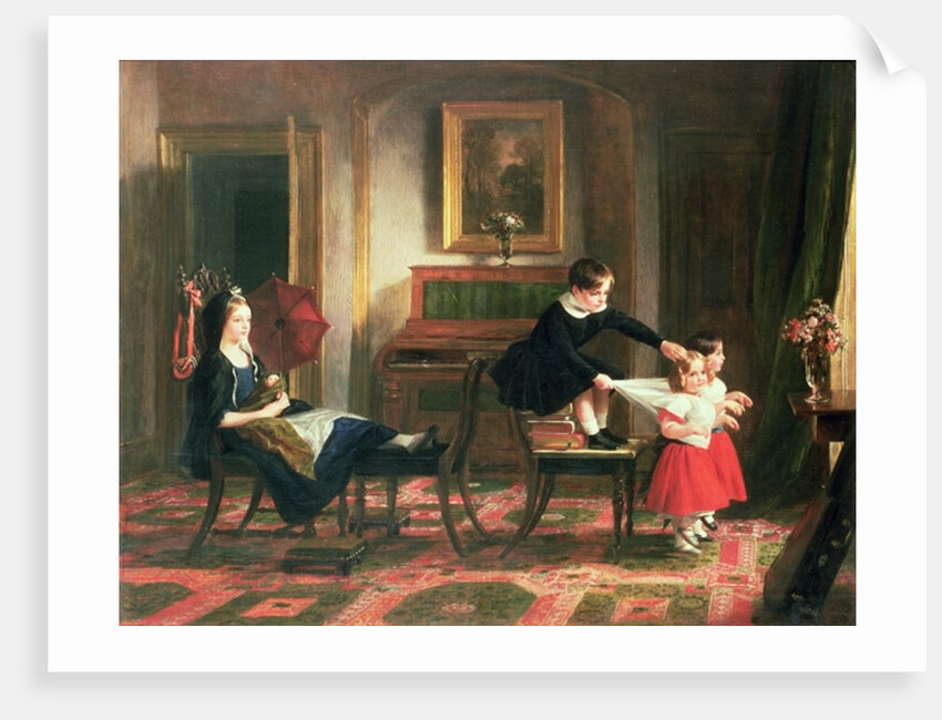 Children playing at coach and horses, 19th century by Charles Robert Leslie