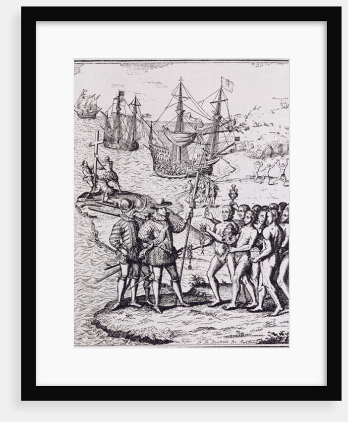 Columbus at Hispaniola by Theodor de Bry