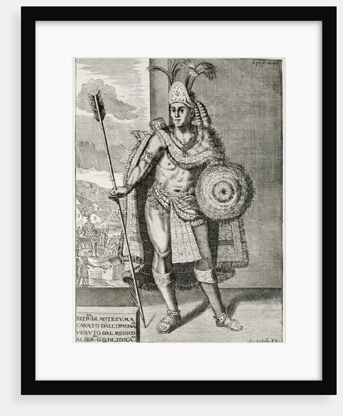 Portrait of Montezuma II from 'The Narrative and Critical History of America', edited by Justin Winsor, London, 1886 by English School