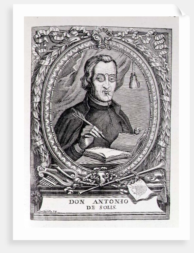 Portrait of Antonio de Solis y Rivadeneira from 'The Narrative and Critical History of America', edited by Justin Winsor, London, 1886 by English School