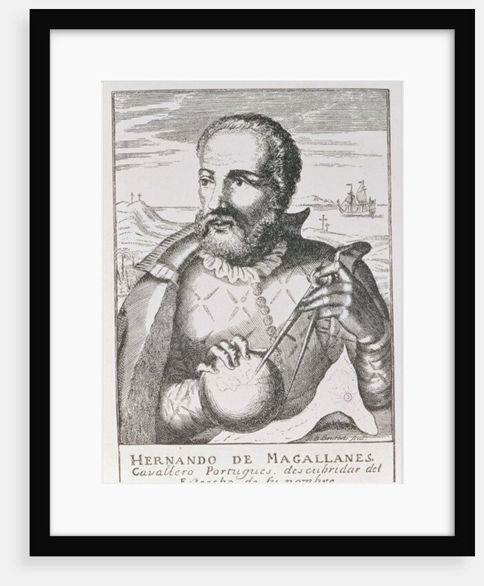 Portrait of Hernando de Magallanes from 'The Narrative and Critical History of America', edited by Jusin Winsor, London, 1886 by English School