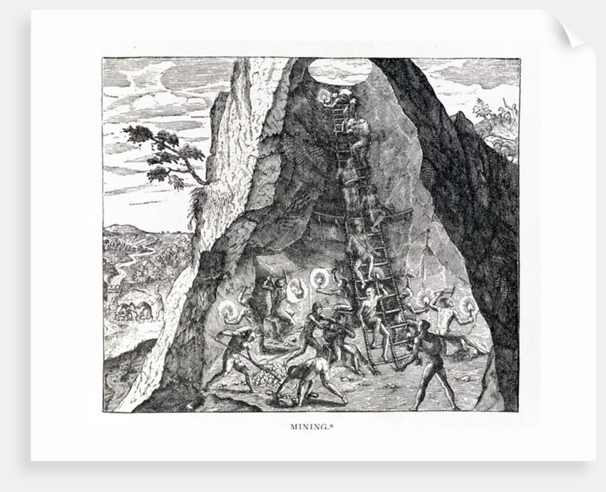 Mining, Frankfurt, 1602 by Theodor de (after) Bry