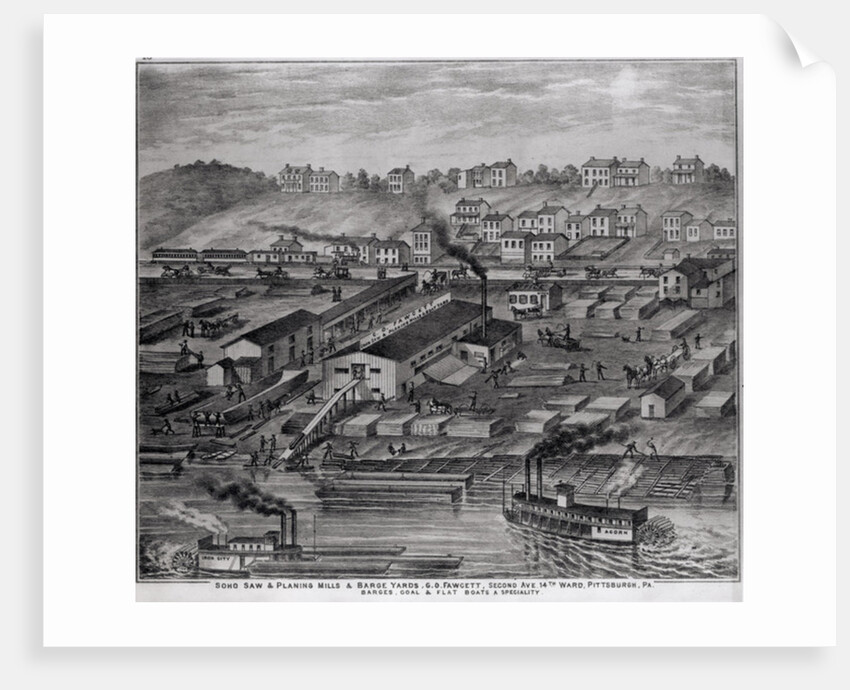 Soho Saw and Planing Mills and Barge Yards, G.O. Fawcett, Second Avenue, 14th Ward, Pittsburgh, PA by American School