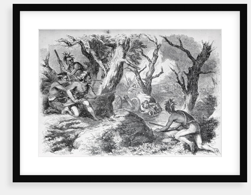 Defeat of General Braddock, in the French and Indian War, in Virginia, in 1755 by American School