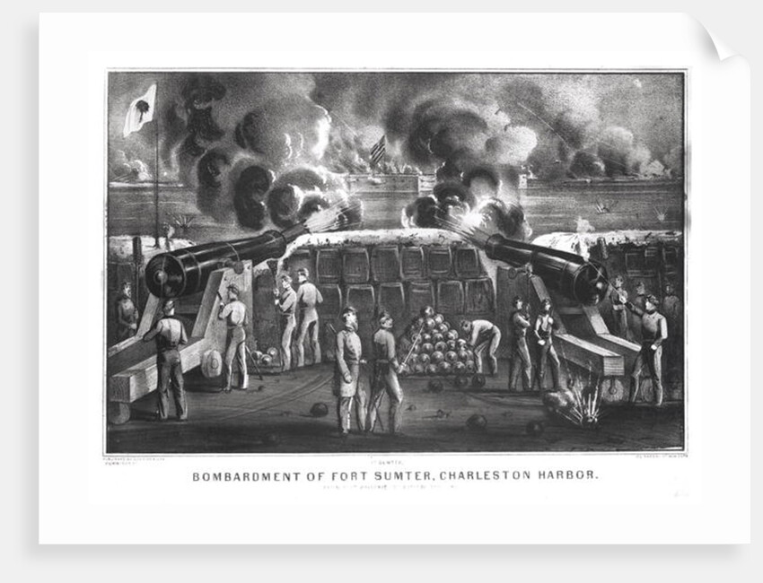 Bombardment of Fort Sumter, Charleston Harbour from Fort Moultrie, 12th & 13th April 1861, pub. by Currier and Ives by American School