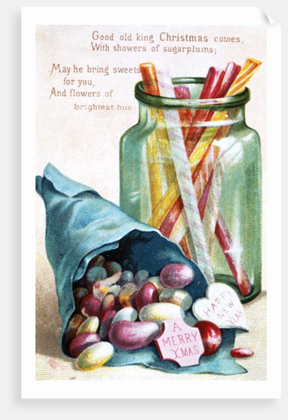 Christmas Sweets, Victorian postcard by English School