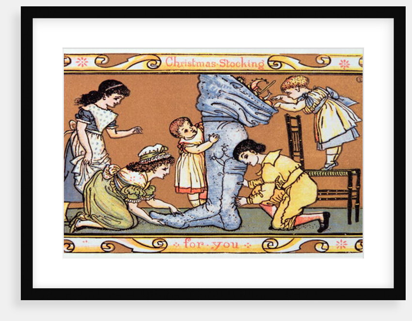 Christmas Stocking For You, a Victorian christmas card by English School