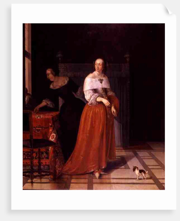 Interior with a Lady and her Maid by Eglon Hendrick van der Neer