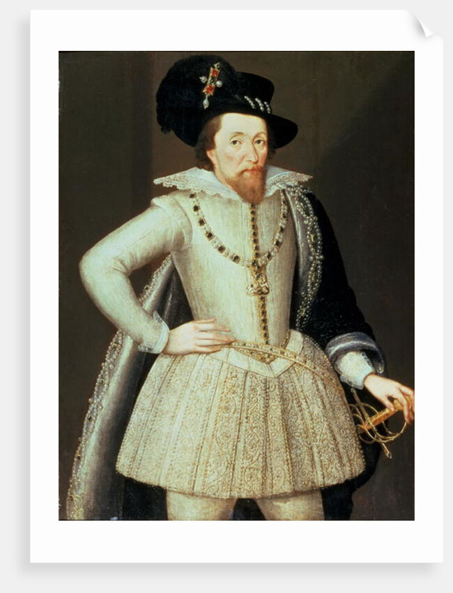 James I king of England half-length portrait by John de the Elder Critz