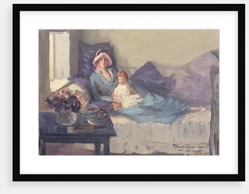 Mrs Winston Churchill with her daughter, Sarah, after 1914 by John Lavery