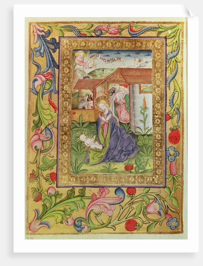 Codex Ser Nov 2599 f. 39v The Birth of Christ by German School