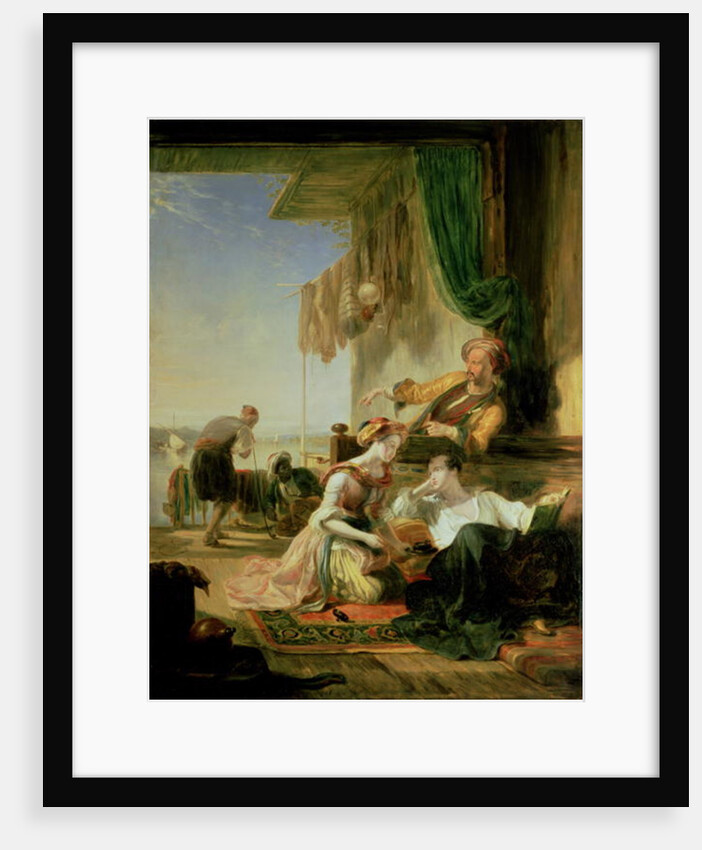 Lord Byron Reposing in the House of a Fisherman, Having Swum the Hellespont, 1831 by William Allan