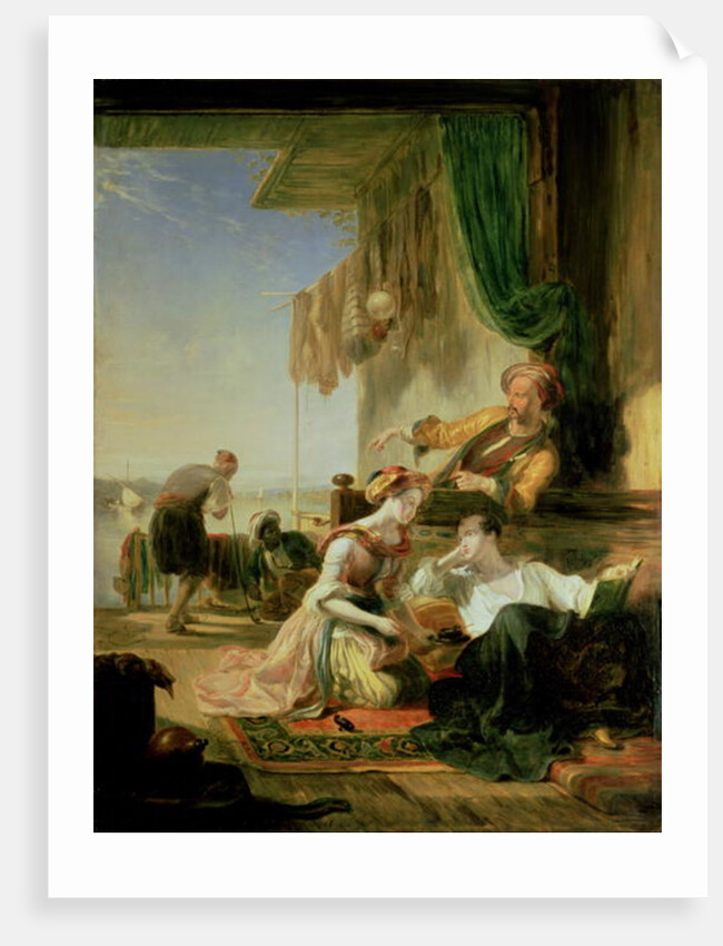 Lord Byron Reposing in the House of a Fisherman, Having Swum the Hellespont, 1831 by William Allan