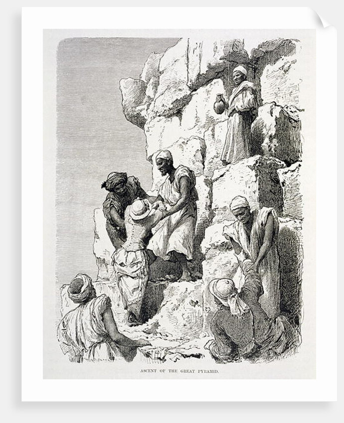 Ascent of the Great Pyramid, 19th century by Rudolf Carl Huber