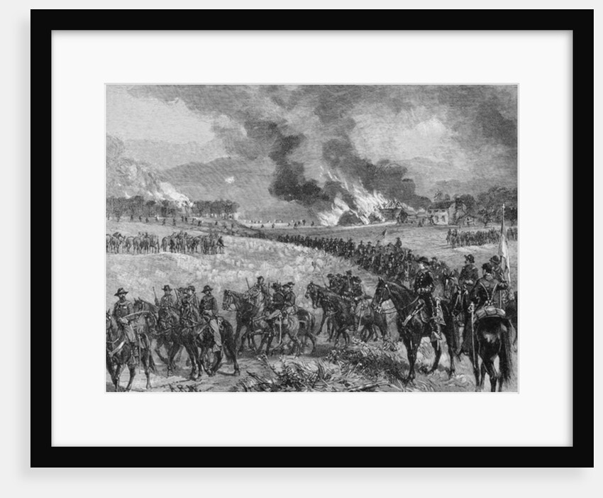The rear-guard: General Custer's division retiring from Mount Jackson, October 7th 1864 by Alfred Rudolph Waud