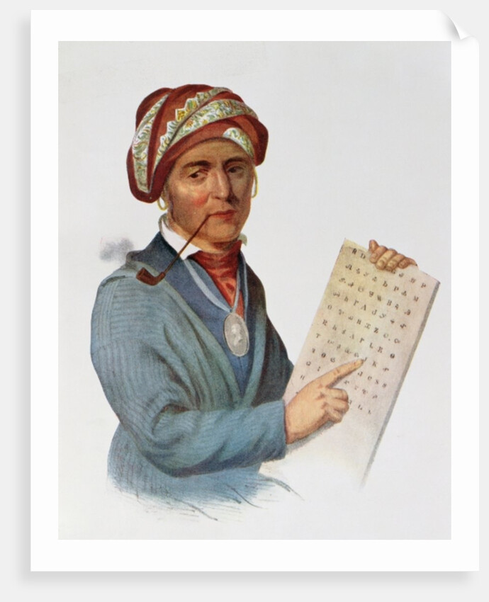 Se-quo-yah or George Guess, 1828 by Charles Bird King