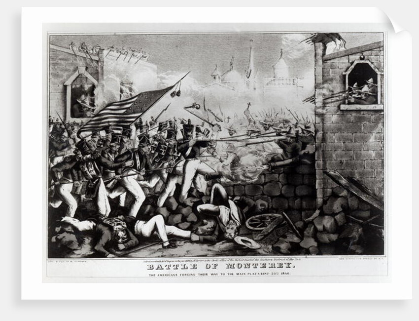 Battle of Monterey: The Americans Forcing their Way to the Main Plaza, September 23rd 1846, engraved and published by Nathanial Currier, 1846 by American School