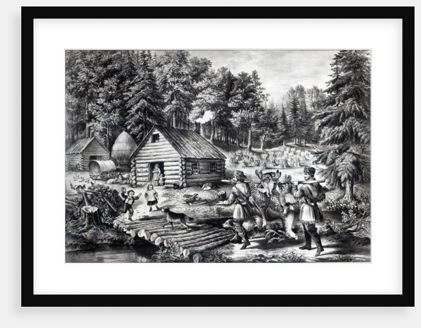 The Pioneer's Home on the Western Frontier, pub. by Currier & Ives, 1867 by American School