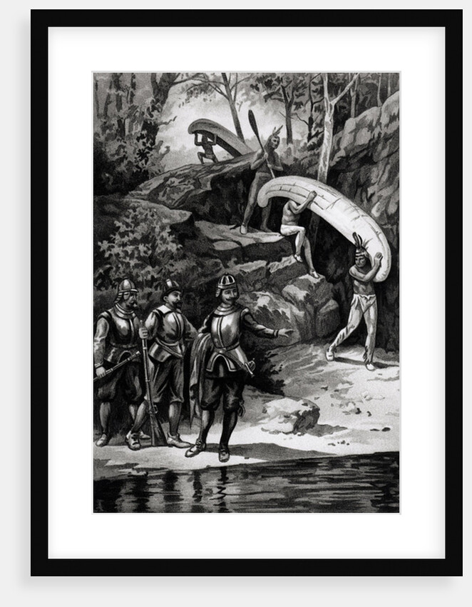 Champlain Exploring the Canadian Wilderness, 1603 by American School