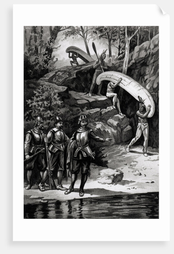 Champlain Exploring the Canadian Wilderness, 1603 by American School