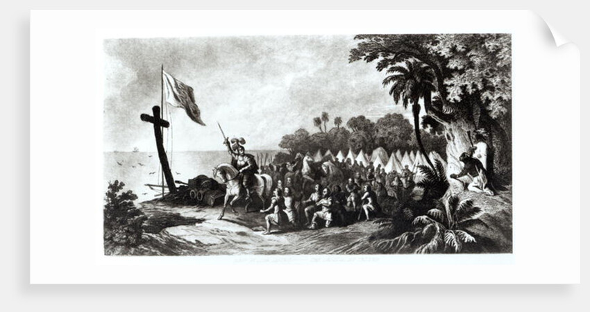 The Landing at Tampa Bay: De Soto and his Followers Swearing to Conquer or Die by R. Telfer