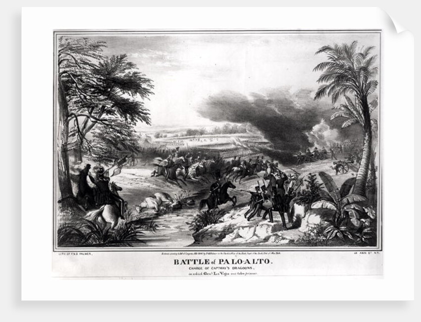 Battle of Palo Alto. Charge of Captain May's Dragoons in which General La Vega was taken prisoner, 8th May 1846 by American School