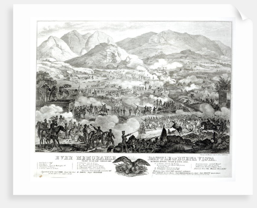 Ever Memorable Battle of Buena Vista, Fought on 22nd & 23rd February 1847, Between General Taylor and Santa Anna by American School