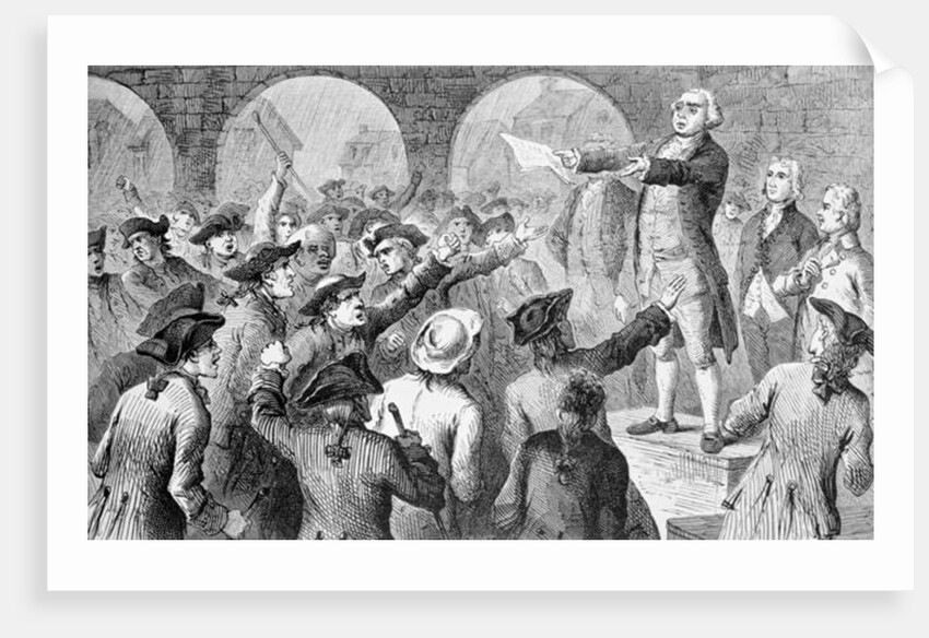 John Lamb speaking at the Sons of Liberty Meeting at New York City Hall Concerning the Landing of British Tea in New York by American School