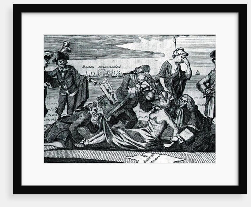 The Able Doctor, or America Swallowing the Bitter Draught, engraved by Paul Revere for 'Royal American Magazine', June 1774 by American School