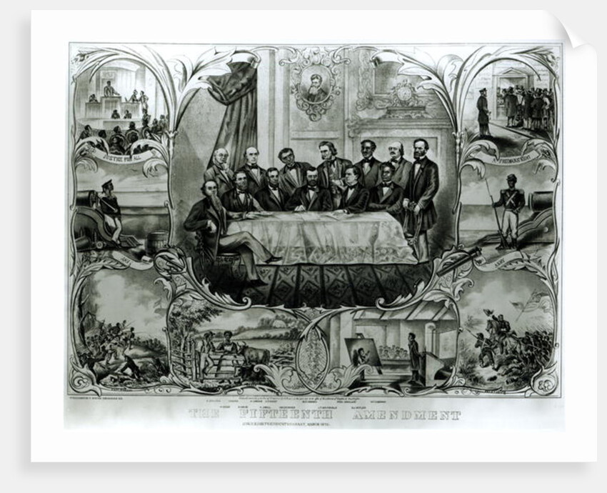 The Fifteenth Amendment, signed by President Ulysses S. Grant March 1870 by American School