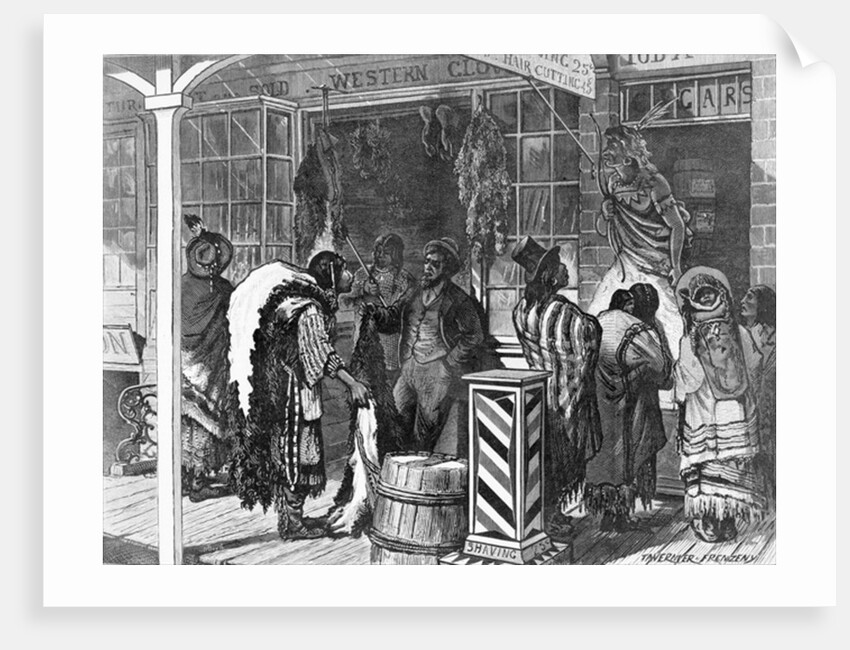 Indians Trading at a Frontier Town by American School