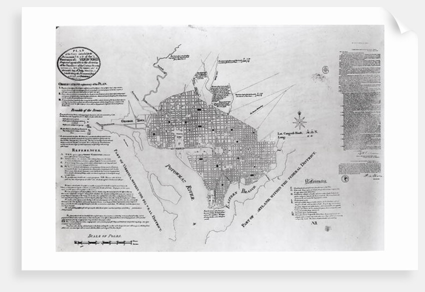 Plan of Washington D.C. by Pierre-Charles L'Enfant