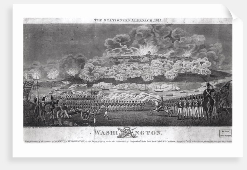 Representation of the Capture of the City of Washington by the British forces, August 24th 1814 by American School