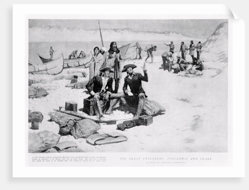 Lewis and Clark at the mouth of the Columbia River, 1805 by Frederic Remington (after)