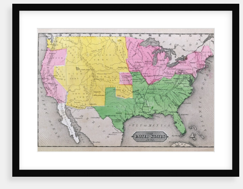 Map of the United States in 1861 by American School