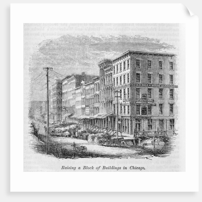 Raising a block of buildings in Chicago by American School